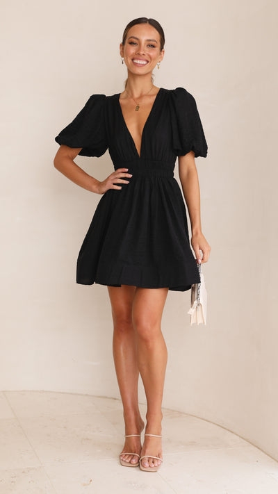 Load image into Gallery viewer, Erin Mini Dress - Black - Billy J
