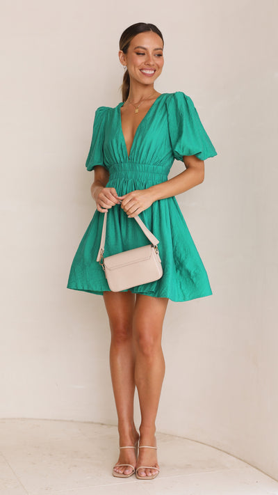 Load image into Gallery viewer, Erin Mini Dress - Emerald
