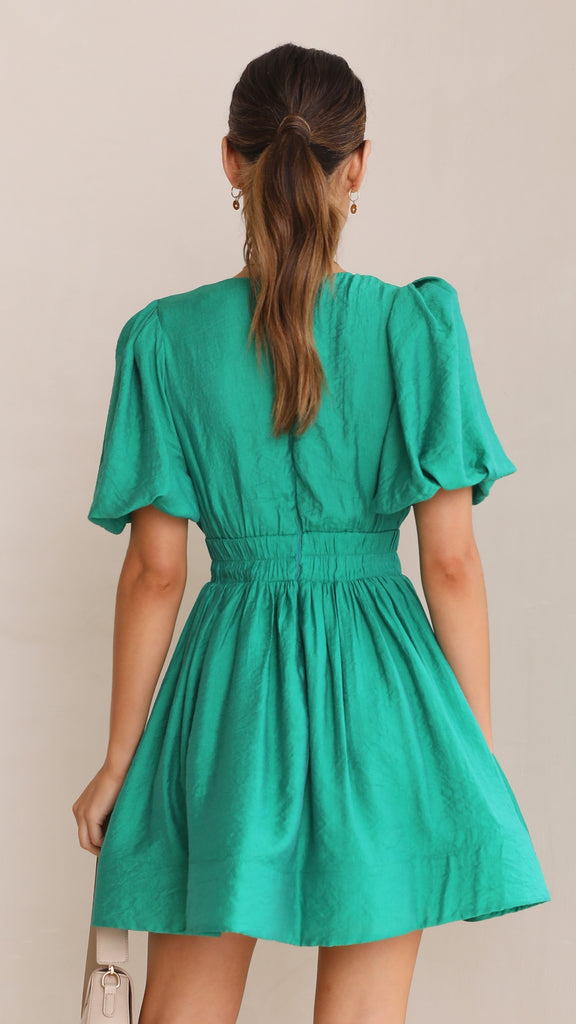 Erin Mini Dress - Emerald - Billy J