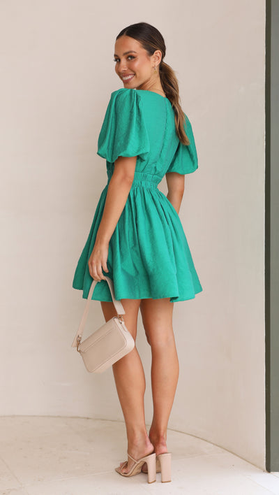 Load image into Gallery viewer, Erin Mini Dress - Emerald
