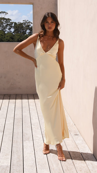 Load image into Gallery viewer, Ziah Maxi Dress - Yellow - Billy J
