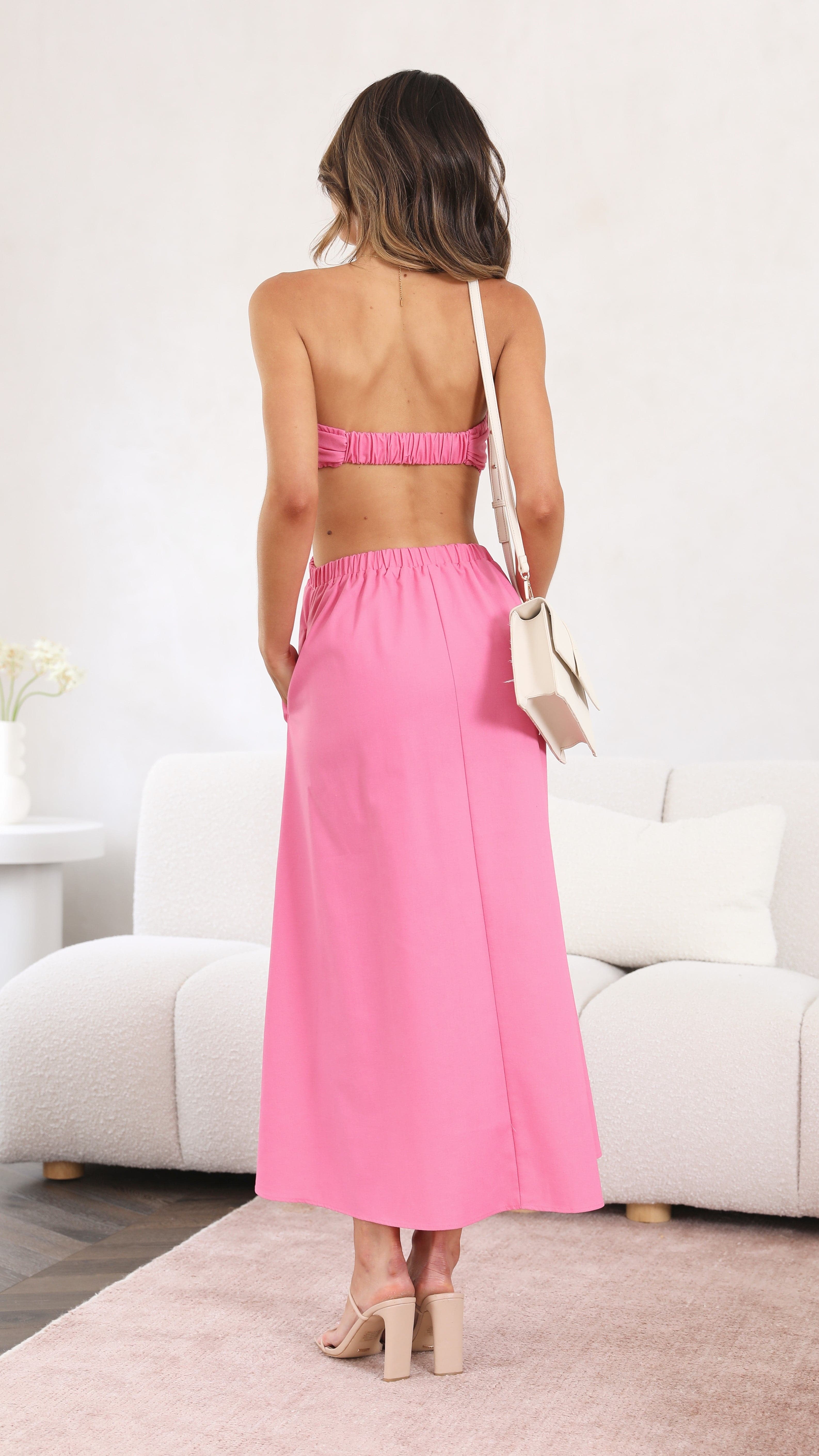 Holly Midi Dress - Hot Pink
