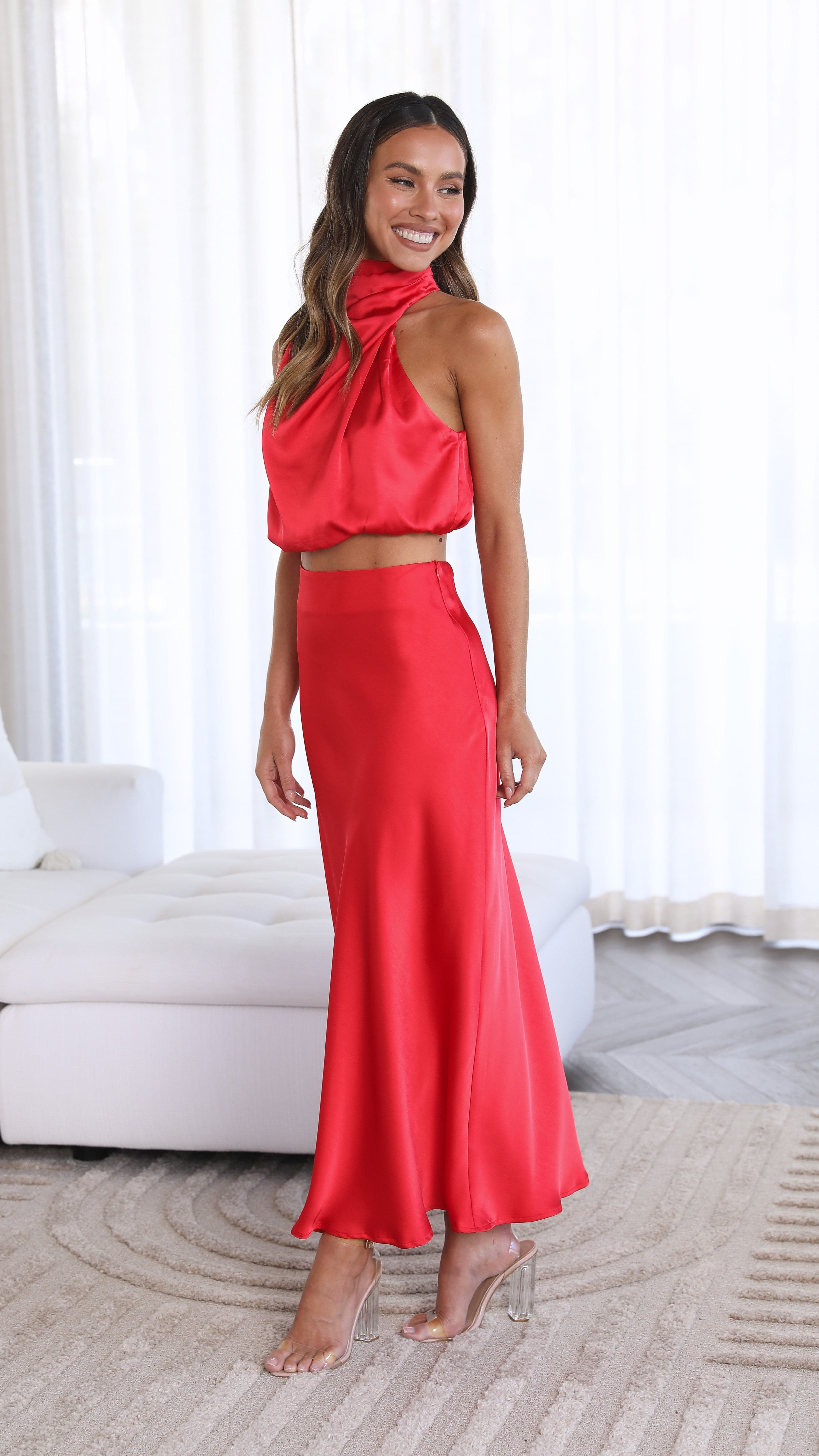 Esther Maxi Skirt - Red