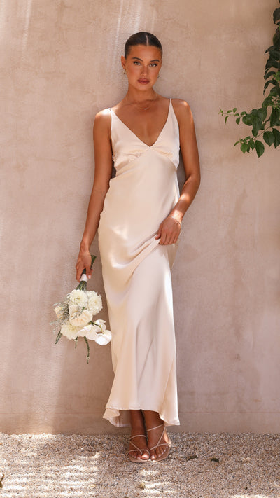 Load image into Gallery viewer, Ziah Maxi Dress - Champagne
