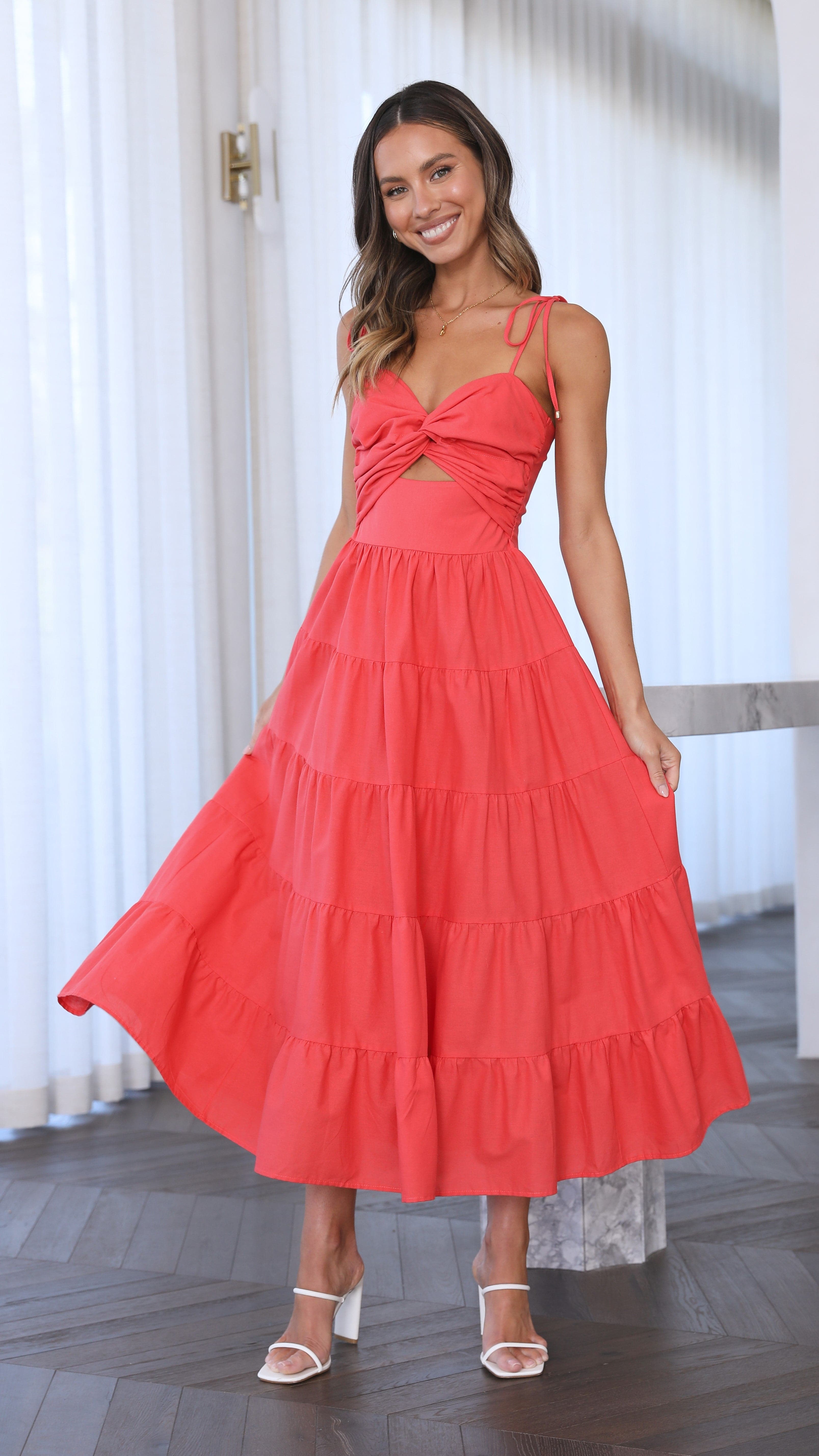 Armani Midi Dress - Red