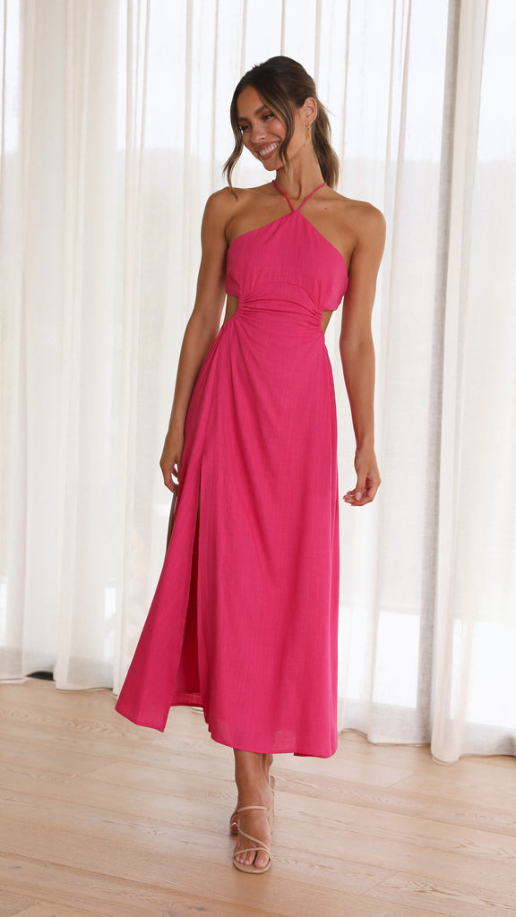 Layla Midi Dress - Hot Pink