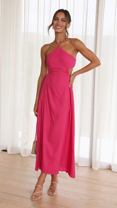 Load image into Gallery viewer, Layla Midi Dress - Hot Pink
