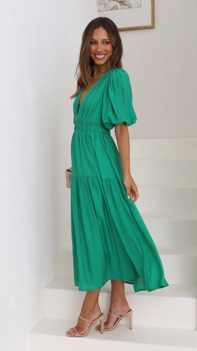 Load image into Gallery viewer, Erin Midi Dress - Emerald
