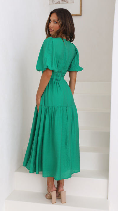 Load image into Gallery viewer, Erin Midi Dress - Emerald - Billy J
