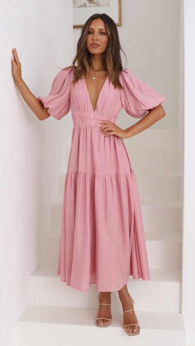 Load image into Gallery viewer, Erin Midi Dress - Soft Pink
