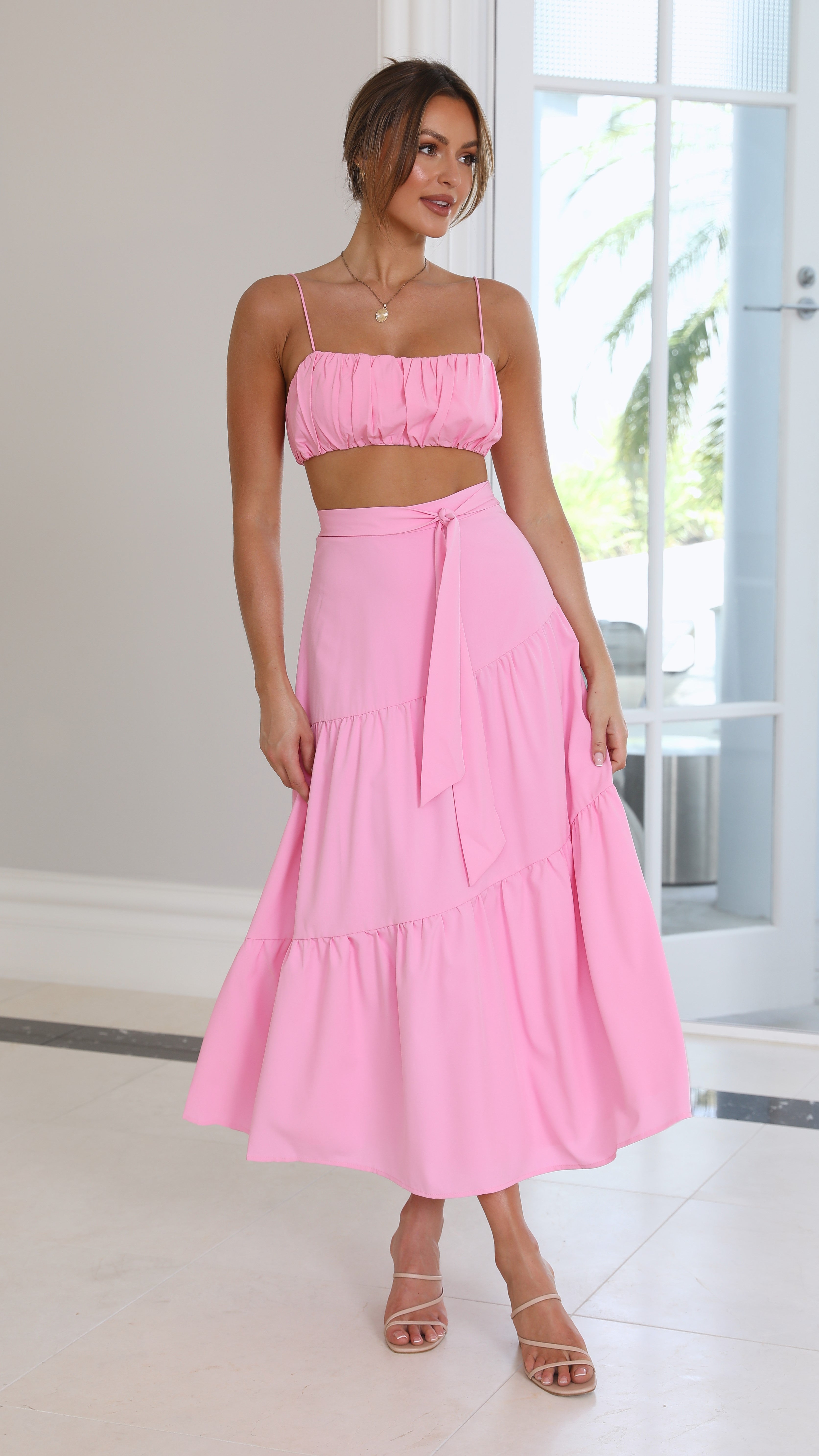 Saraya Top and Skirt Set - Pink - Billy J