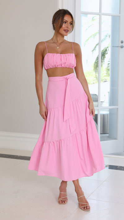 Load image into Gallery viewer, Saraya Top and Skirt Set - Pink - Billy J

