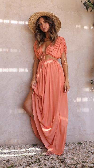 Load image into Gallery viewer, Marilyn Maxi Dress - Tangerine - Billy J
