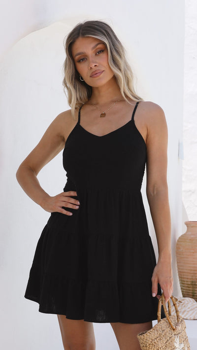Load image into Gallery viewer, Chara Mini Dress - Black - Billy J
