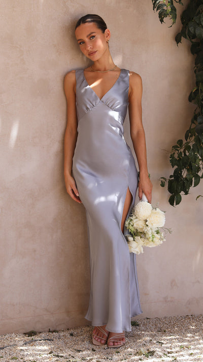 Load image into Gallery viewer, Taylor Maxi Dress - Steel Blue - Billy J

