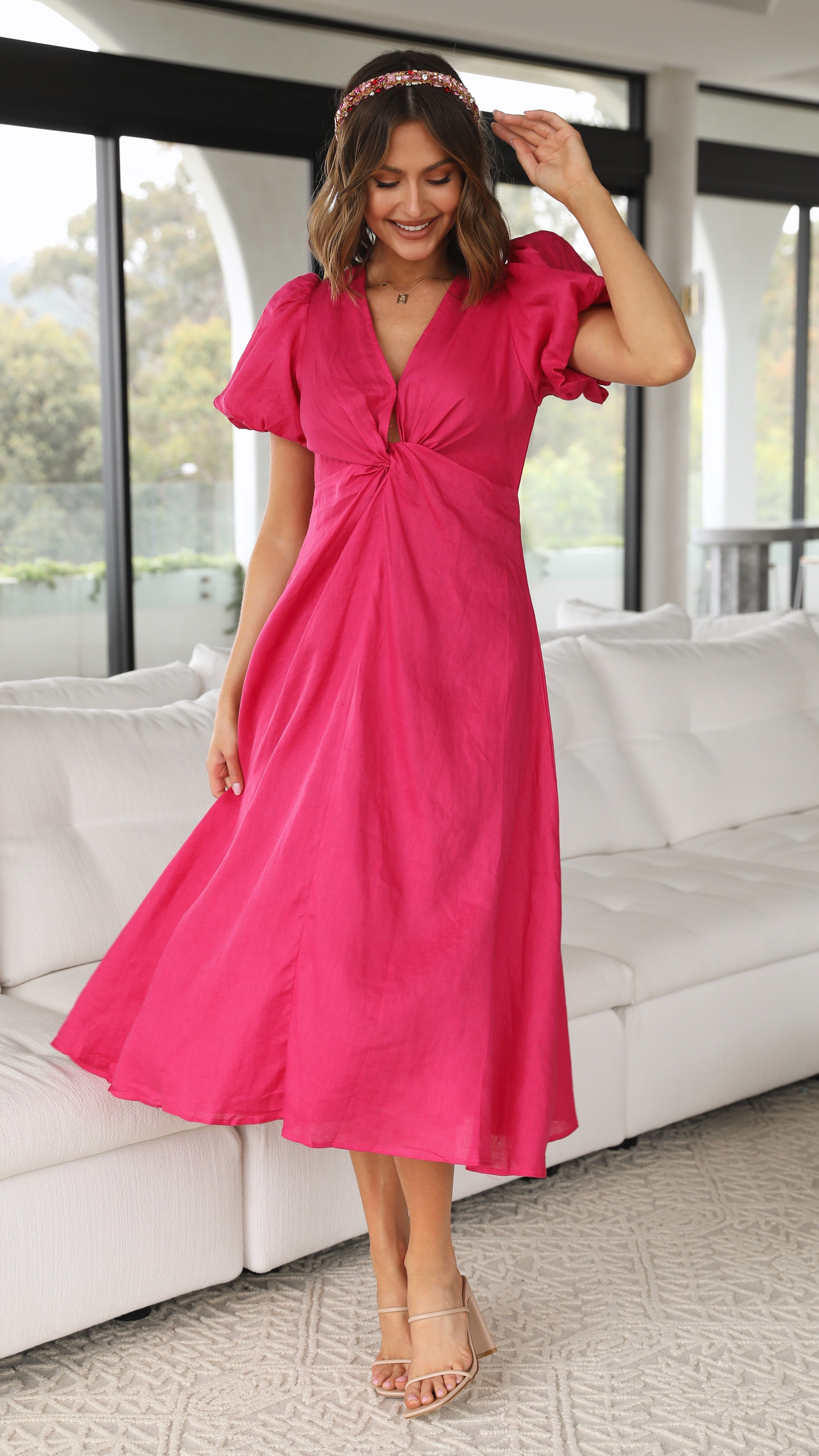 Blaire Midi Dress - Hot Pink - Billy J