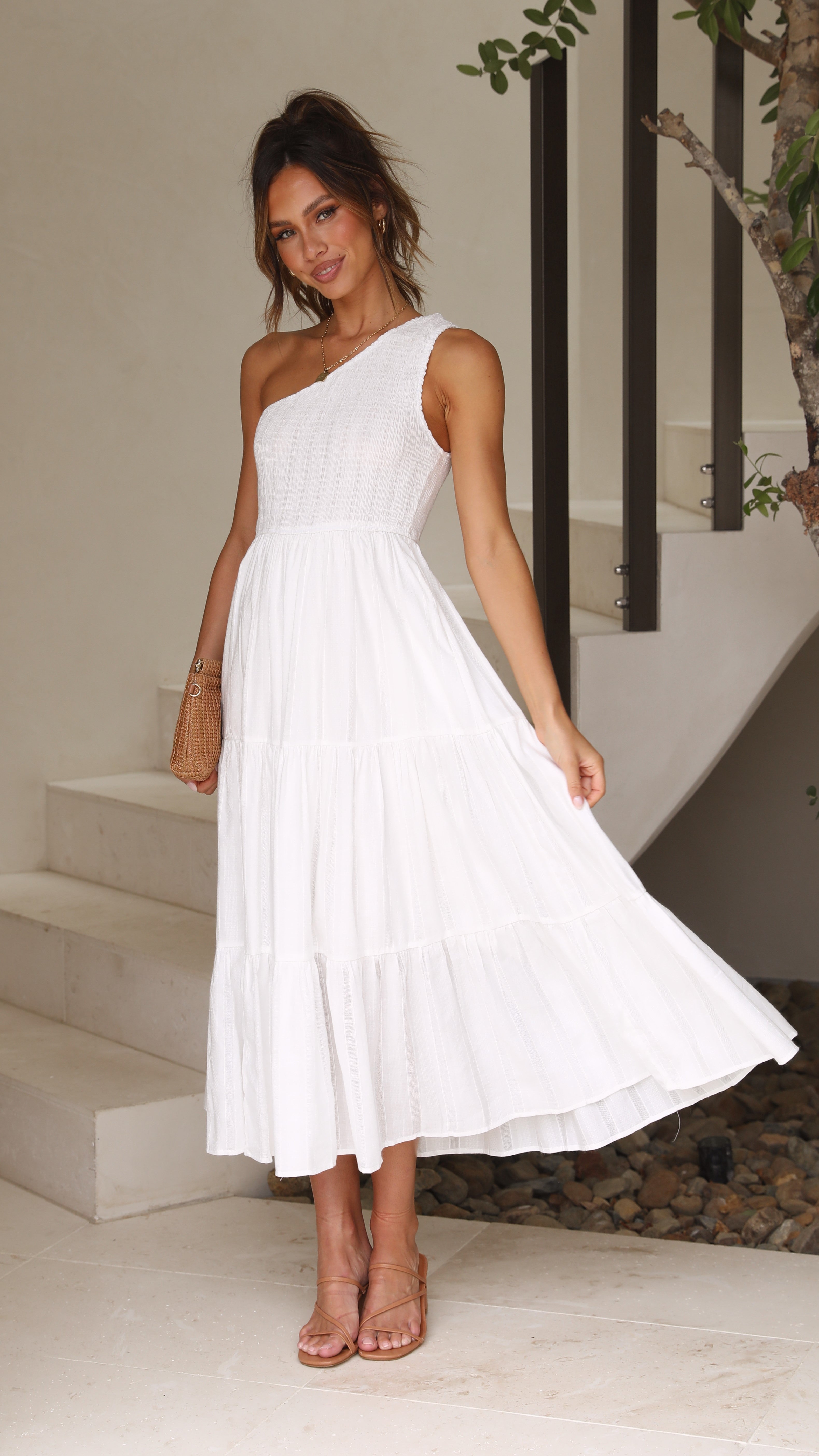Cassy Midi Dress - White