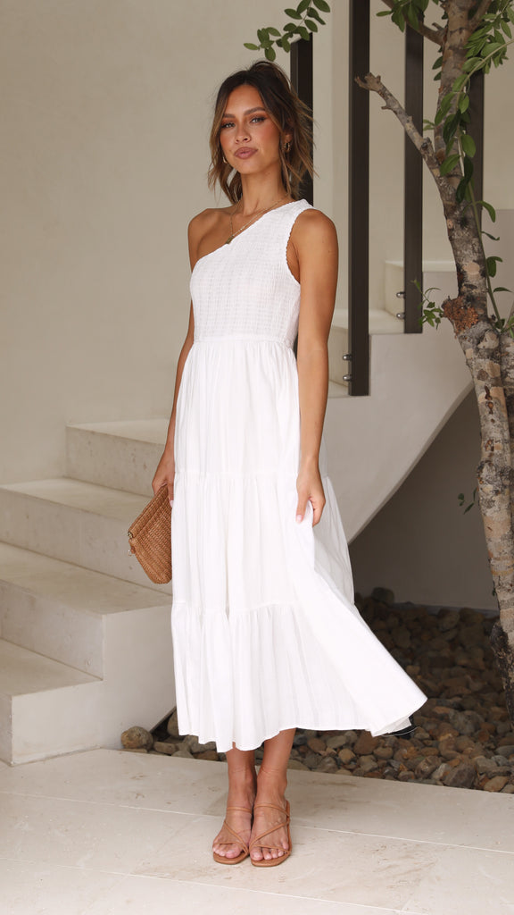 Cassy Midi Dress - White - Buy Women's Dresses - Billy J