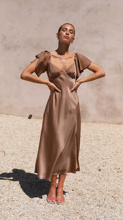 Load image into Gallery viewer, Louisa Midi Dress - Chocolate
