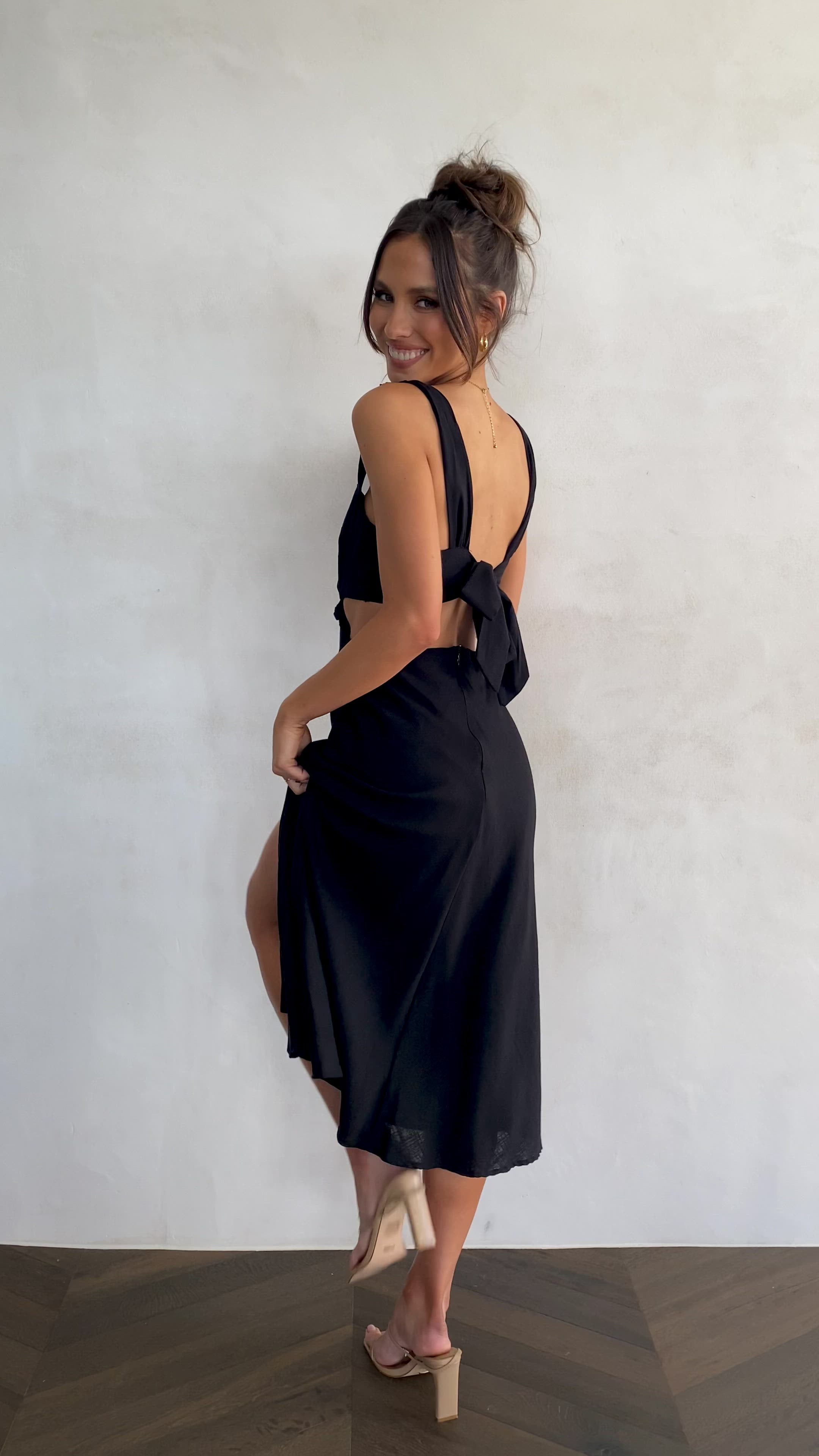 Renee Midi Dress - Black