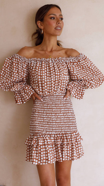 Load image into Gallery viewer, Candice Dress - Brown Spot

