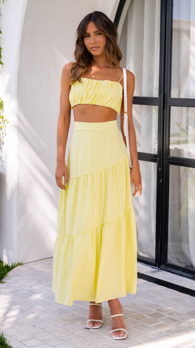 Load image into Gallery viewer, Saraya Top and Skirt Set - Yellow
