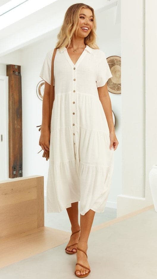 Kimberly Midi Dress - White