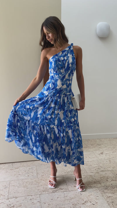 Load and play video in Gallery viewer, Jayma Maxi Dress - Blue Floral
