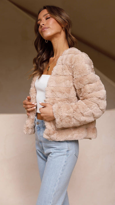 Load image into Gallery viewer, Tully Crop Jacket - Camel - Billy J
