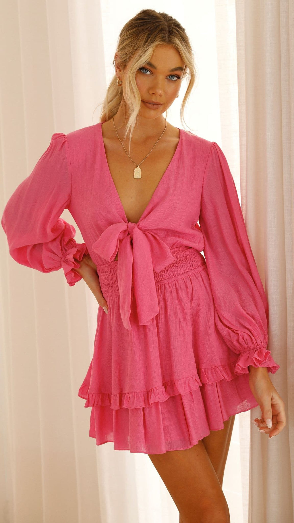 Windswept Dress - Hot Pink