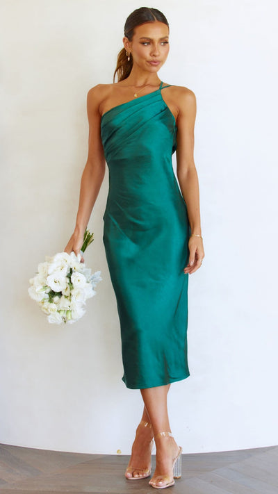 Load image into Gallery viewer, Josephina Midi Dress - Emerald Green
