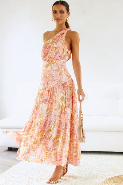 Load image into Gallery viewer, Jayma Maxi Dress - Pink/Orange Floral
