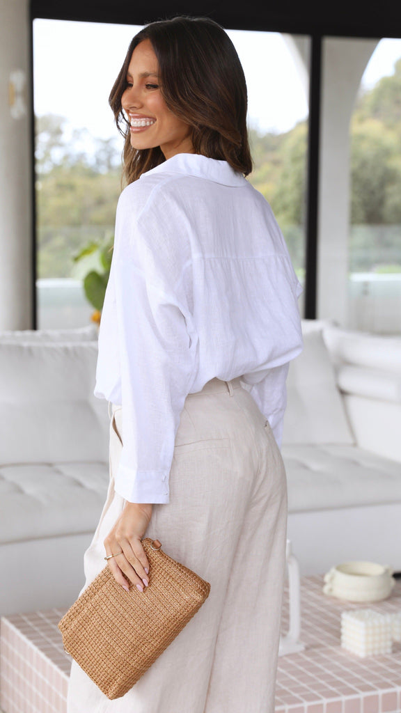 Taryn Button Up Shirt - White