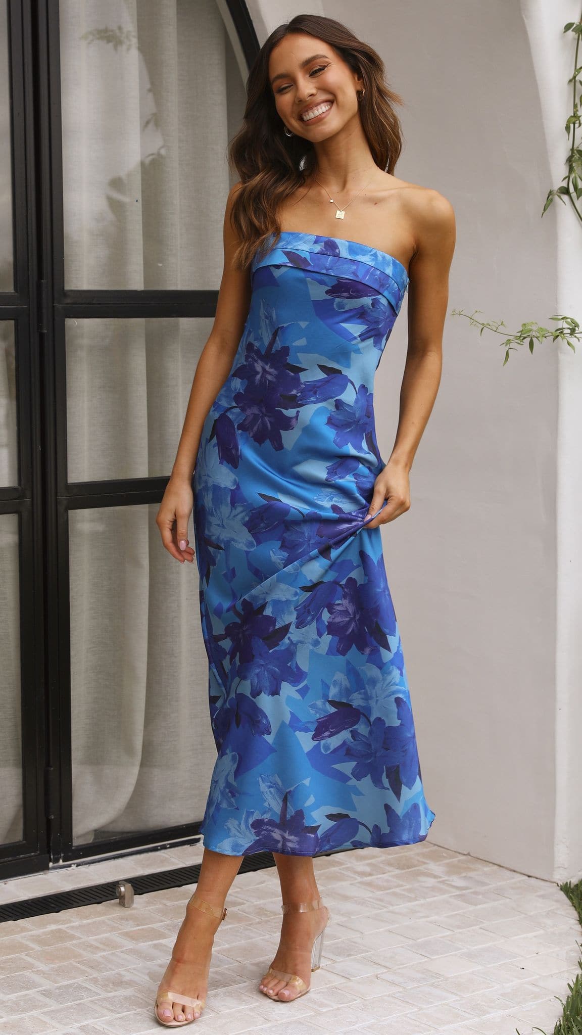 princess polly baby blue dress Jayma Maxi Dress