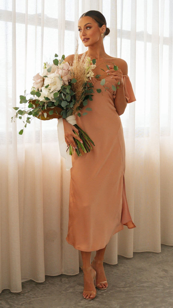 Louisa Midi Dress - Peach - Buy Women's Dresses - Billy J