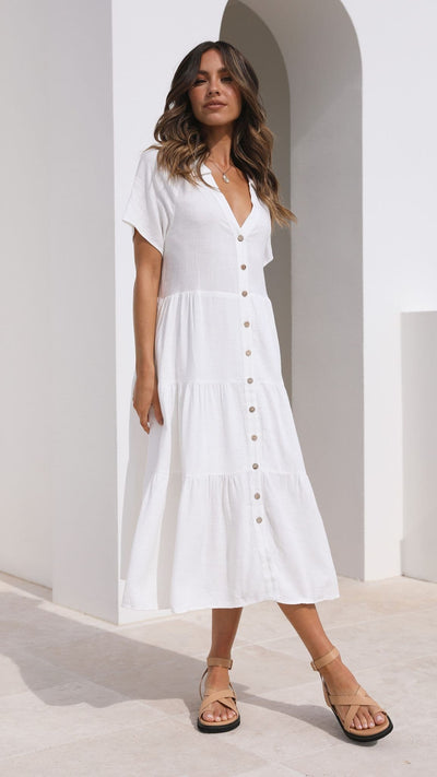 Load image into Gallery viewer, Kimberly Midi Dress - White - Billy J
