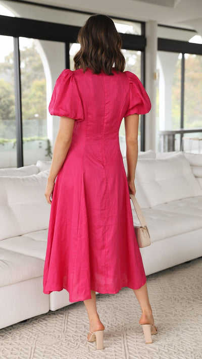Load image into Gallery viewer, Blaire Midi Dress - Hot Pink - Billy J
