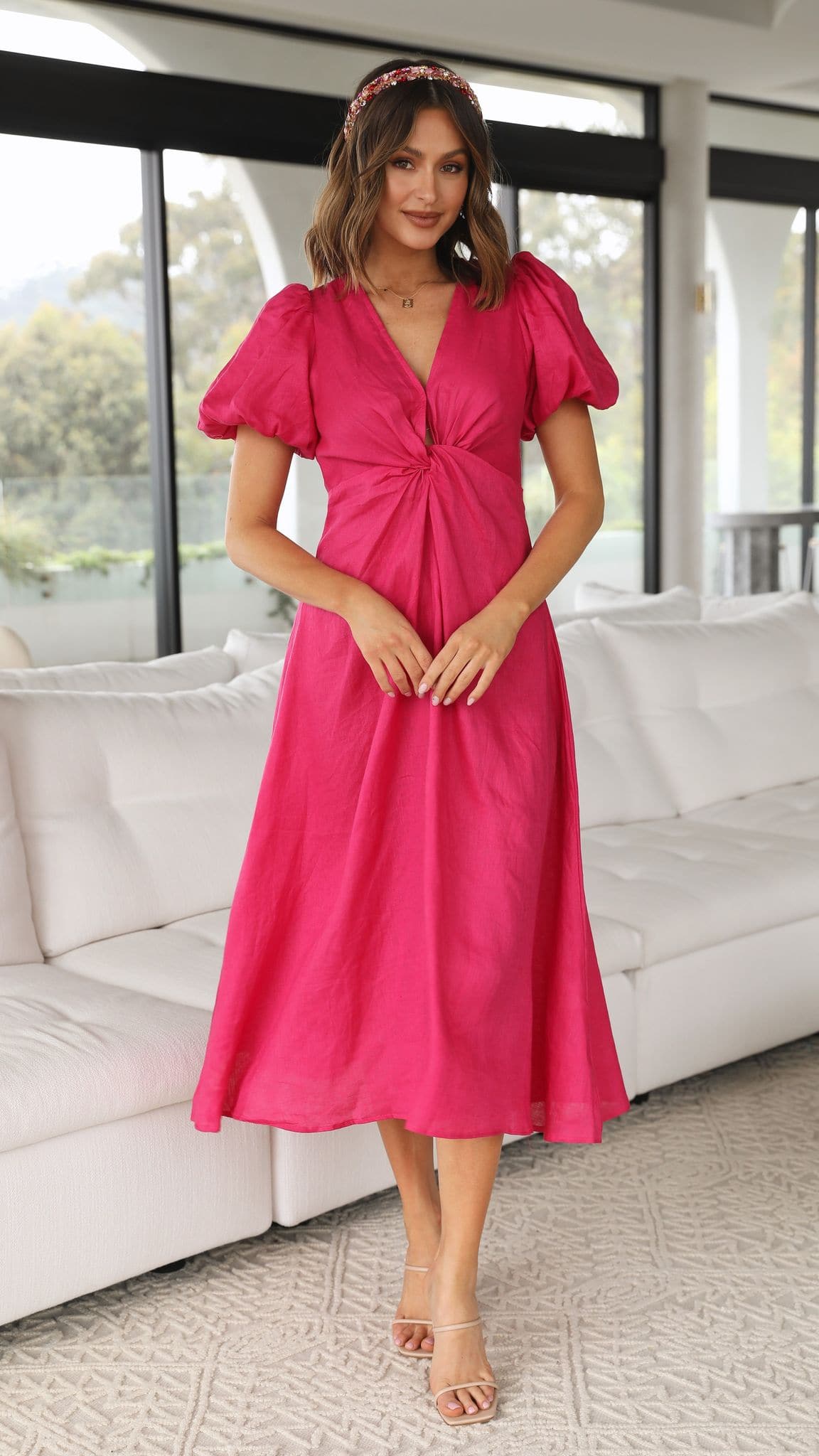 Blaire Midi Dress - Hot Pink - Billy J