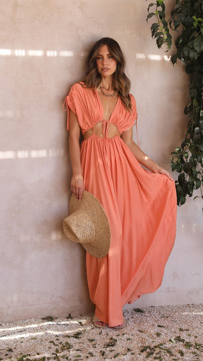 Load image into Gallery viewer, Marilyn Maxi Dress - Tangerine - Billy J
