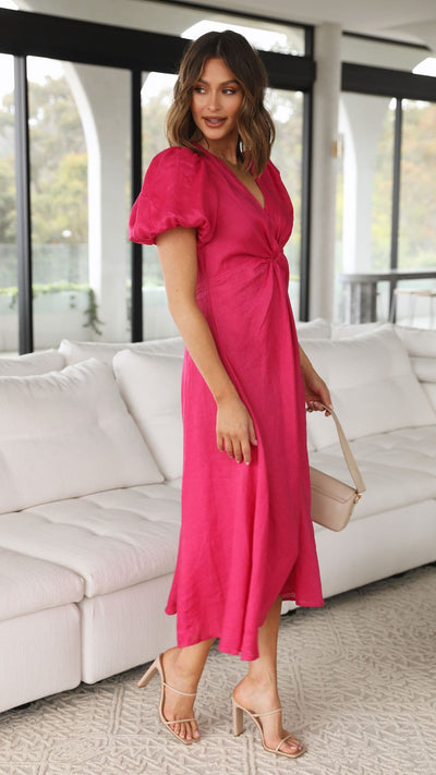 Load image into Gallery viewer, Blaire Midi Dress - Hot Pink - Billy J
