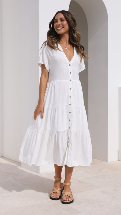 Load image into Gallery viewer, Kimberly Midi Dress - White
