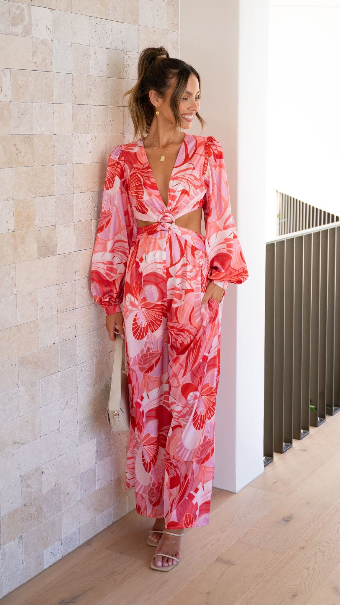 Angela Jumpsuit - Pink Floral - Billy J