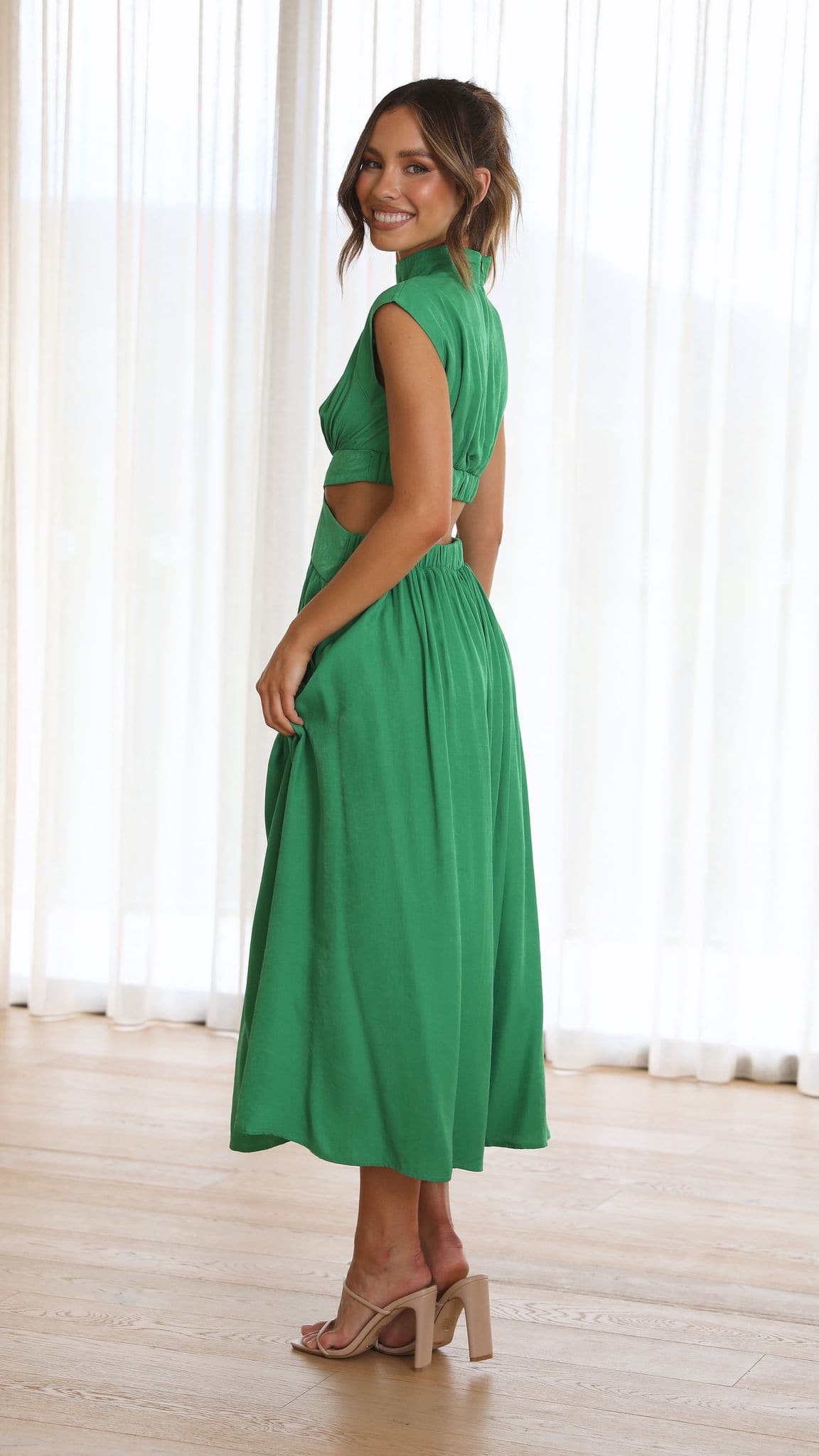 Cindie Midi Dress - Green