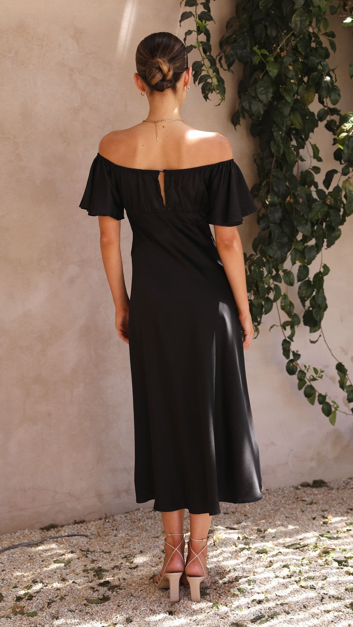 Louisa Midi Dress - Black - Billy J