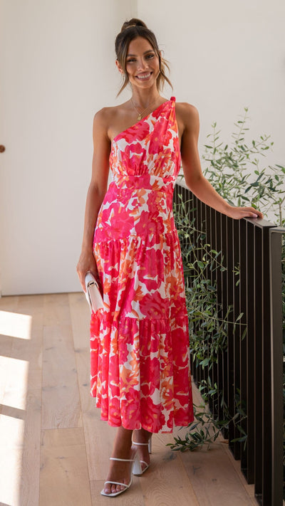 Load image into Gallery viewer, Jayma Maxi Dress - Hot Pink Floral
