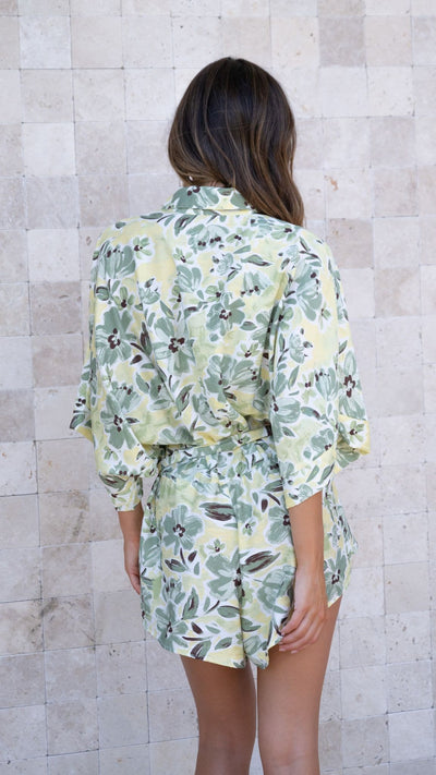 Load image into Gallery viewer, Bailin Playsuit - Green Floral
