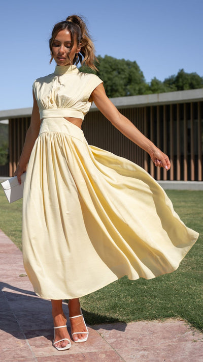 Load image into Gallery viewer, Cindie Midi Dress - Yellow
