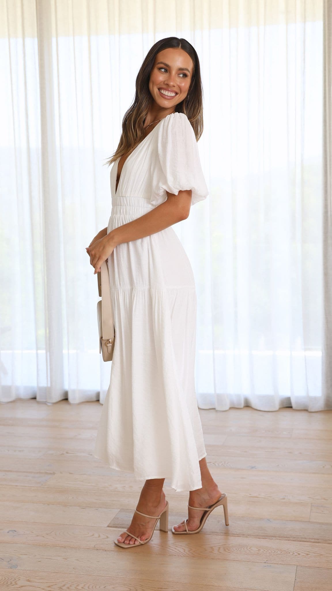 Erin Midi Dress - White