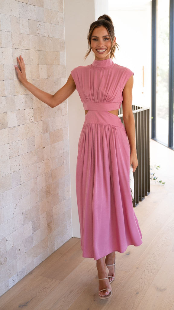 Cindie Midi Dress - Pink
