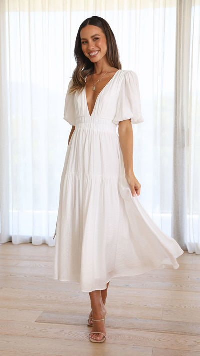 Erin Midi Dress - White - Buy Women's Dresses - Billy J